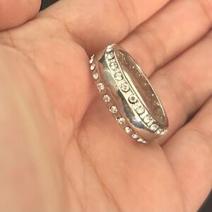 Mens Stainless Steel Crystal Ring